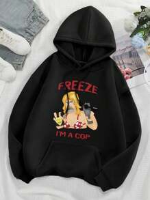 Harrison Yates | Freeze! I'm A Cop | South Park Big Size Women Hoodie Hoodie For Ladies (Buddy Butters Cartman)