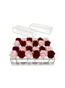 1 件亚克力花瓶透明展示架水培保鲜植物盒，矩形家居装饰花架，防漏，适用于婚礼桌面中心装饰，DIY 花盒户外装饰 - 彩色 - 查看 11