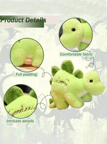 4 种款式卡通恐龙毛绒玩具柔软恐龙填充动物毛绒公仔可爱暴龙玩具长颈龙毛绒三角龙玩具娃娃可爱儿童礼物男孩生日礼物儿童主题派对用品家居装饰