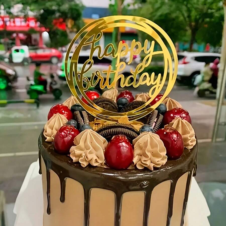 10 件现代生日快乐蛋糕装饰 - 蛋糕装饰、派对装饰用品 - 适合家人和朋友