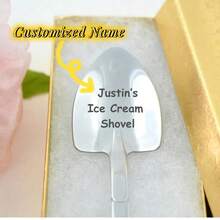 Personalized Silver Ice Cream Spoon - Custom Engraved Ice Cream Shovel For Dad - Unique Gift For Ice Cream Lovers - Perfect For Father's Day, Birthdays, Or Any Special Occasion - Show Your Love With A Thoughtful And Fun Gift - Ideal For Enjoying Ice Cream, Gelato, And Sorbet - Lightweight And Durable Design For Everyday Use
