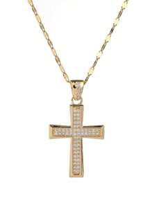 Hermoso collar con colgante de cruz, cadena de acero inoxidable personalizada, elegante y de moda, cadena a la altura de la clavícula, ideal para regalar a chicas en días festivos