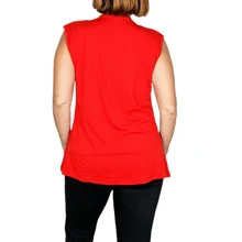 Kit 2 Women's Vest Viscolycra Third Piece Long Elegant Cardigan - 黑色 紅色 - 查看 6