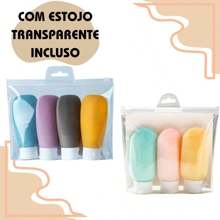 Kit 4 Or 3 60ML Bottles With Practical And Useful Transparent Case For Traveling Top Useful Dispenser - 套件 4 - 查看 2