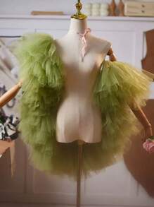 新娘雪纺披肩，多色，适合女主人、晚礼服、表演、摄影配饰，女士秋季服装