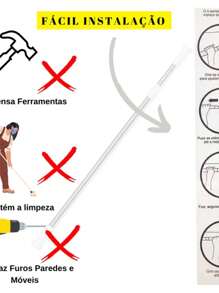 Varao Para Cortina Multiuso Box Varão Bastão Para Banheiro de Extensível Universal Ajustável