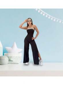 Palazzo Enterizo Sin Mangas - Negro - Ver 1