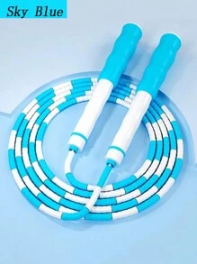 1pc Adjustable Bamboo Segment Jump Rope, Colorful Skipping Rope For Beginners, Fitness Exercise Speed Jumping Rope With Signature Space