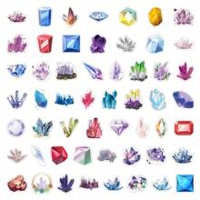 200PCS Crystal Stickers Vinyl Aesthetics Stickers Scrapbooking, Diary, Bumper, Skateboard, Water Bottle, Cartoon, Hard Hat, Car Stickers And Decals