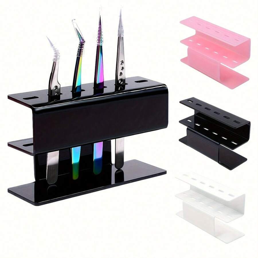 Acrylic Eyelash Extension Holder Organizer Rack, Storage Shelf For Lash Tweezers, Make-Up Tools, No Power Required - Multicolor - View 1