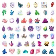 200PCS Crystal Stickers Vinyl Aesthetics Stickers Scrapbooking, Diary, Bumper, Skateboard, Water Bottle, Cartoon, Hard Hat, Car Stickers And Decals