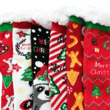 Unisex Christmas Plush Socks For Women And Men Pack Of 12 Pairs Wholesale Ye Store - 彩色 - 查看 3