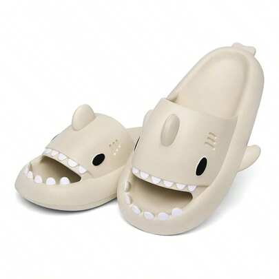 EVA Deodorant Shark Slippers, Outdoor Couple Slippers, Universal Home Slippers For Men And Women, Shark Fun Open Toe Thick-Soled Couple Slippers, Non-Slip Soft-Soled Flip-Flops, Women's Slippers