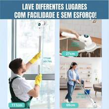 Esfregão Elétrico 9 Em 1 Sem fio Escova De Limpeza Pesada Multiuso 360 Recarregável Giratória - Aleatorio - Visão 5