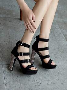 Sandales à talons aiguilles creuses sexy pour femmes, style français, plateforme imperméable à semelle épaisse, talons hauts à bout ouvert, printemps/été