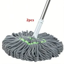 Quick-Dry, Multi-Functional Hands-Free Wringing Mop - Wet & Dry Use, Suitable For Home And Commercial Cleaning, Plastic Handle, Easy To Operate Manually