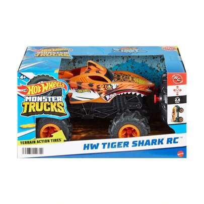  Hot Wheels Monster Trucks Tiger Shark 2,4-GHz-Funkgesteuertes Auto im Maßstab 1:24. (Mattel HNV03) ✅ Lieferung 24/48h nach Spanien (Halbinsel)