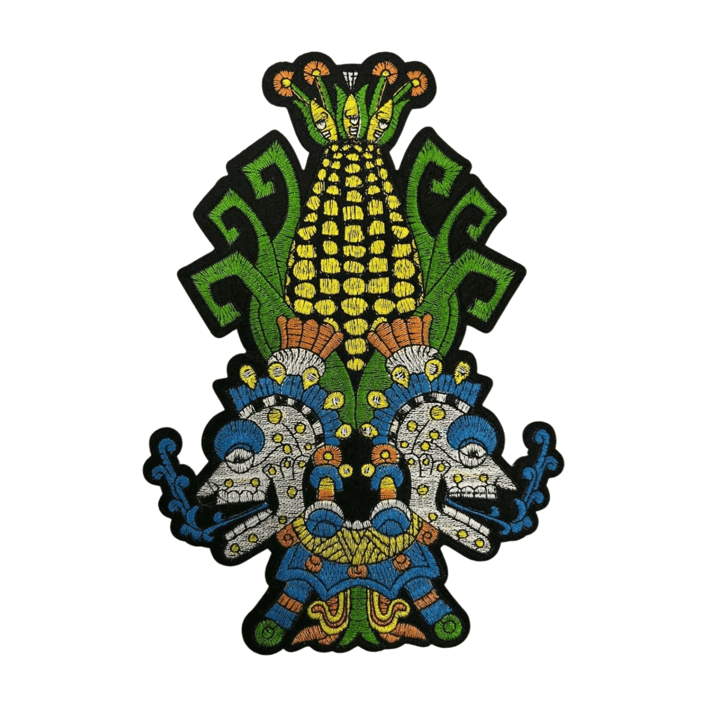 1 pz Parche Bordado Lentejuela Termoadhesivo de Guerrero - Multicolor - Ver 1