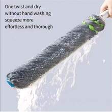 Quick-Dry, Multi-Functional Hands-Free Wringing Mop - Wet & Dry Use, Suitable For Home And Commercial Cleaning, Plastic Handle, Easy To Operate Manually