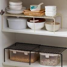 A Retractable Kitchen Spice Rack, Wrought Iron Cabinet, Multifunctional Retractable Combination For Pots And Bowls, Storage Rack - White - View 5