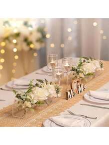 1 件亚克力花瓶透明展示架水培保鲜植物盒，矩形家居装饰花架，防漏，适用于婚礼桌面中心装饰，DIY 花盒户外装饰 - 彩色 - 查看 8