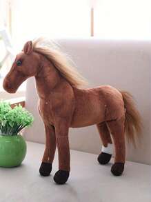 1pc, Simulation Horse Doll Plush Toys 30cm/11.8in, Ferghana Horse Huckle Horse Dapple Horse Lusama Horse Four Styles Stuffed Animals, For Halloween Thanksgiving Christmas New Year Valentine's Day Mother's Day Carnival Easter Gift,Horse Gift,Christmas Animals,Gift For Kids - Multicolor - View 4