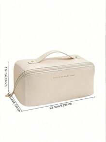 1 件大容量化妆包，PU 化妆品收纳包，浴室洗漱用品收纳袋，适用于化妆刷、铅笔、眼影、口红、珠宝、数码配件等 - 白色 - 查看 10