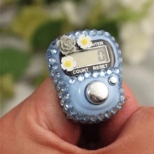 1pc-6pcs Rhinestone Flower Counter Ring Sizer