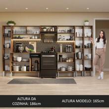 Cocina Integral Completa Modular Madesa Emilly 325cm Color Marrón/Negro 05 - Marrón y negro - Ver 5