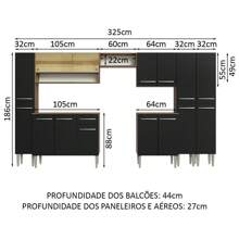 Cocina Integral Completa Modular Madesa Emilly 325cm Color Marrón/Negro 05 - Marrón y negro - Ver 3