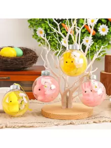 2025 复活节兔子亚克力装饰 - 春季餐桌中心装饰、防碎吊球、复活节树装饰、复活节篮子填充物和家庭橱窗展示的透明礼物