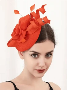 1 件女士头饰肯塔基头饰德比药盒帽头带夹发饰适用于人造羽毛婚礼茶会帽