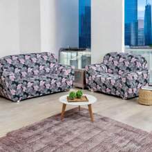 Coladinha Sofa Protective Cover Kit 3 And 2 Seater Printed Elastex Gel Mesh - 粉色 - 查看 1