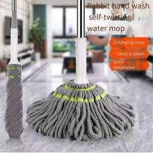 Quick-Dry, Multi-Functional Hands-Free Wringing Mop - Wet & Dry Use, Suitable For Home And Commercial Cleaning, Plastic Handle, Easy To Operate Manually