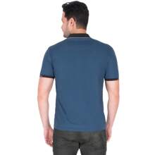 Generra | Men's Polo Shirt With Trim - Blue - View 2