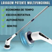 Esfregão Elétrico 9 Em 1 Sem fio Escova De Limpeza Pesada Multiuso 360 Recarregável Giratória - Aleatorio - Visão 2