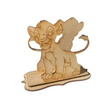 Set Of 12 Themed NAPKIN RINGS – Lion King Inspired Design, Laser MDF - Coffee Brown - View 3