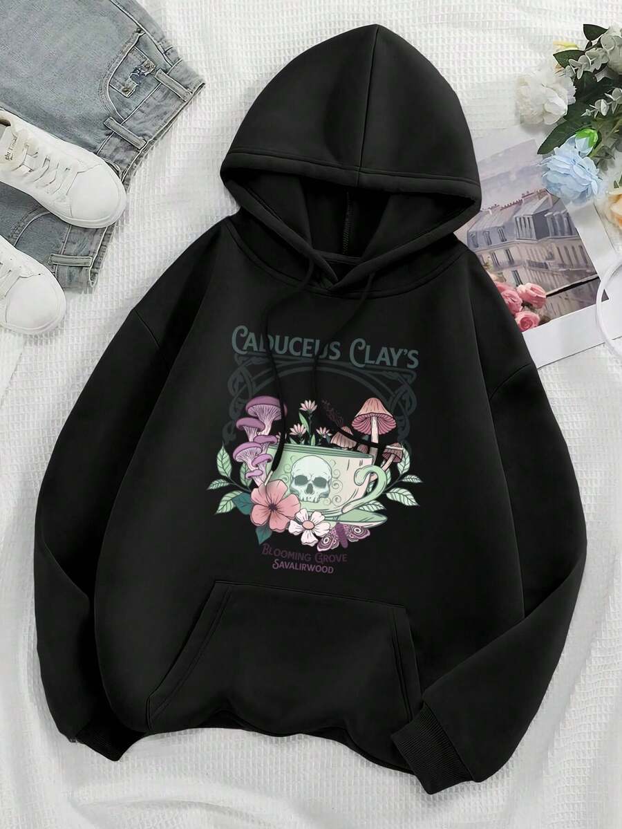 Caduceus Clay's Tea Co. D D Dungeon Master Big Size Women Hoodie Sweatwomen Hoodies For Women - Black - View 1