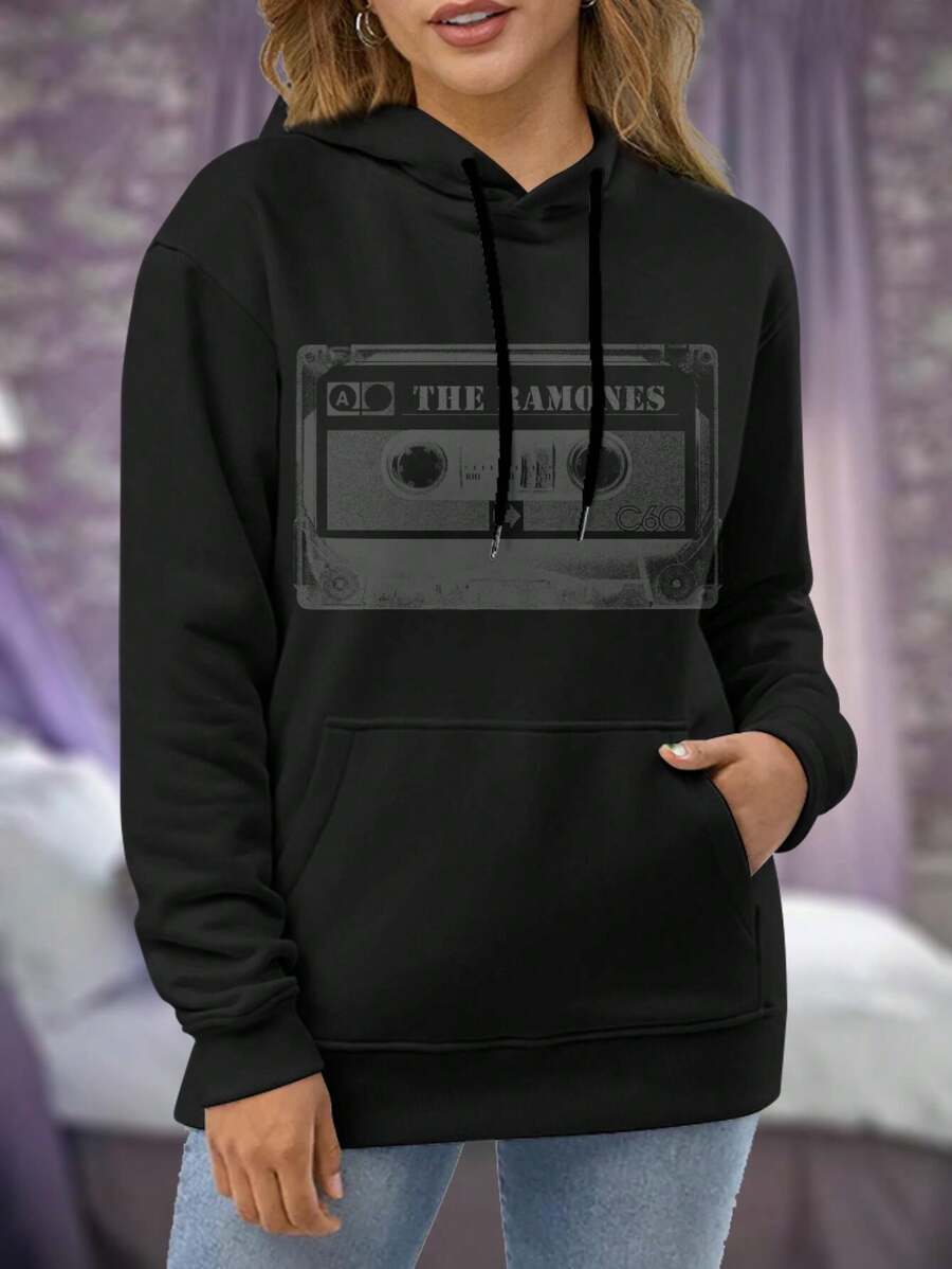 The Ramones Old Cassette Pencil Style Big Size Women Hoodie Ladies Sweatwomen Hoodies Ramones Band Merch