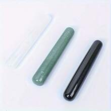 Crystal Has Natural Cracks, Not Damage. 1pc Crystal Massage Wand - White Crystal, Green Aventurine And Obsidian..., Local Muscle Relaxation, Massage Tool, Home Use Crystal Massage Wand - Multicolor - View 14