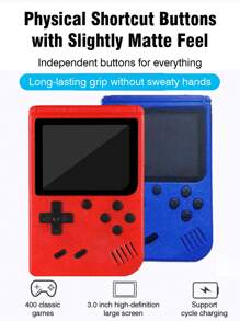 1pc Handheld Game Console With 400 Nostalgic Classic Retro Games Portable Mini Russian Old-Fashioned Handheld Gaming Console Supports Double-Player Game Handles Support TV Connection Rechargeable Holiday Gift For Husband And Boyfriend