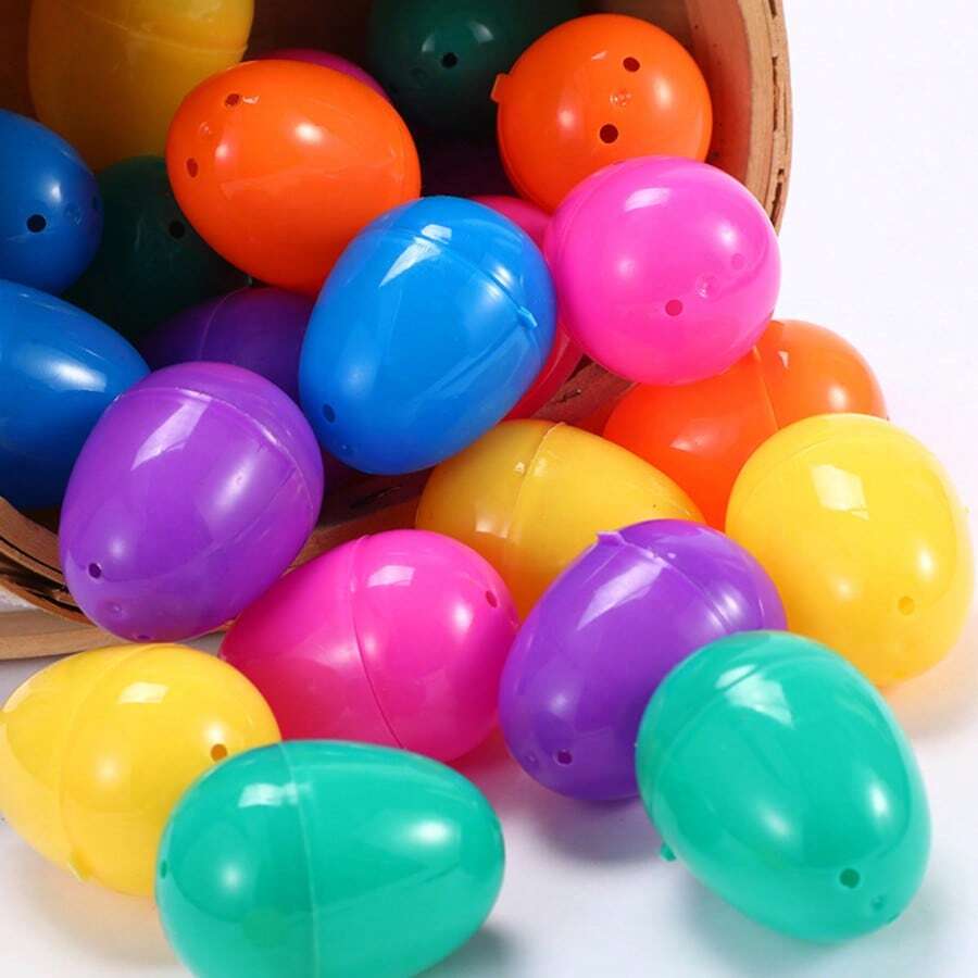 20pcs Random Mixed Color Plastic Easter Eggs For Lottery Drawing ...