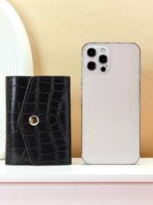 MINGYOU Vintage Crocodile Pattern Short Style PU Wallet With Multiple Card Slots High Capacity Unisex Card Holder For Women Wallet Mini Wallet Purse Wallet Card Wallet