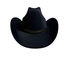 Unisex Adult Children Babies Cowboy Hat In Texan Colors In Fabric - Black - View 6