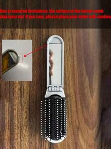 Gương trang điểm và làm tóc gấp gọn 2 trong 1 – Di động, để bàn, họa tiết hoa chữ cái đen A-Z, dụng cụ làm đẹp hiện đại cho du lịch, lược gấp kèm gương trang điểm, dễ mang theo, hoàn hảo cho du lịch, lược đệm khí đa năng, lược massage da đầu (Không bao gồm Q/U/X) - Bạc - Xem 10