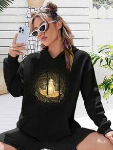 Sloth Meditating Bliss Buddhism-Inspired Lazy Spirituality Big Size Women Hoodie Hoodie For Women