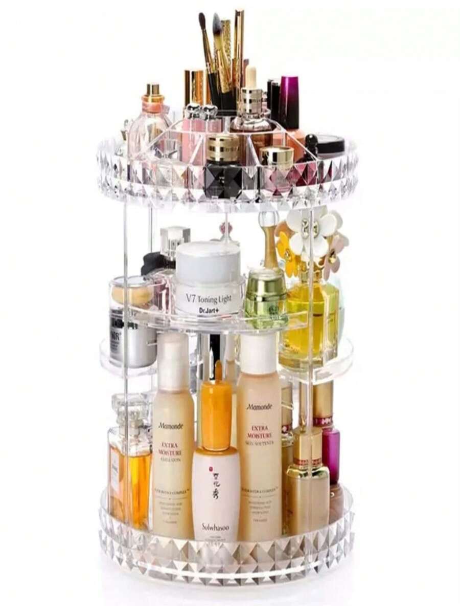 Acrylic Makeup Organizer 360º Rotating Makeup Organizer - 白色 - 查看 1
