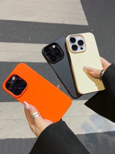 3件套简约纯色加厚防震手机壳，适用于 16/15/14/13 Pro Max X XR