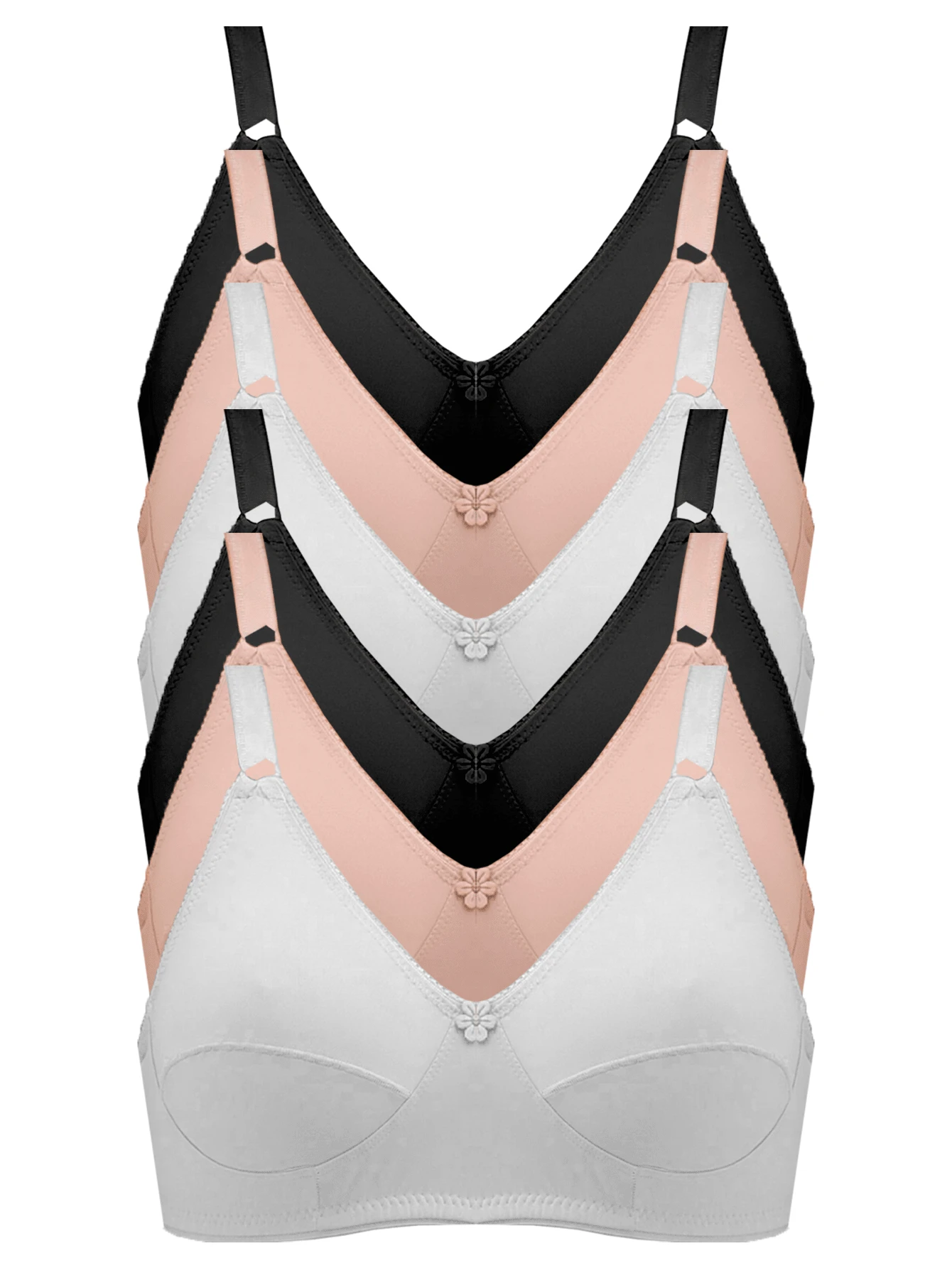 Non-Padded Bra Kit With Wide Straps | Single, Smooth, Non-Padded Comfort | Strap Adjustment And Support | 5 UNITS, 3 UNITS And 1 UNITS! - 彩色 - 查看 1