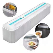 Plastic Film Cutter Adjustable Holder Dispenser Plastic Disposable Film Suction Cup Cling Sealer Kitchen - 隨機的 - 查看 5
